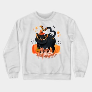 Happy Halloween Spooky Cat Crewneck Sweatshirt